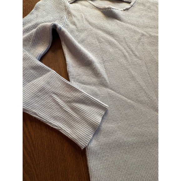 Carmen Marc Valvo Womens Light Blue Ribbed Cutout Neck Knit Top CV100525 NWT M - Picture 6 of 11